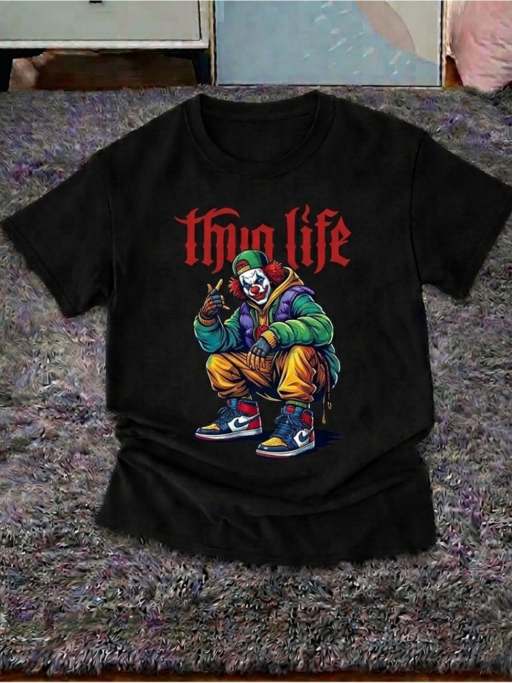 Thug Life Clown Streetwear Shirt, Hip-Hop Graphic Tee - Unisex